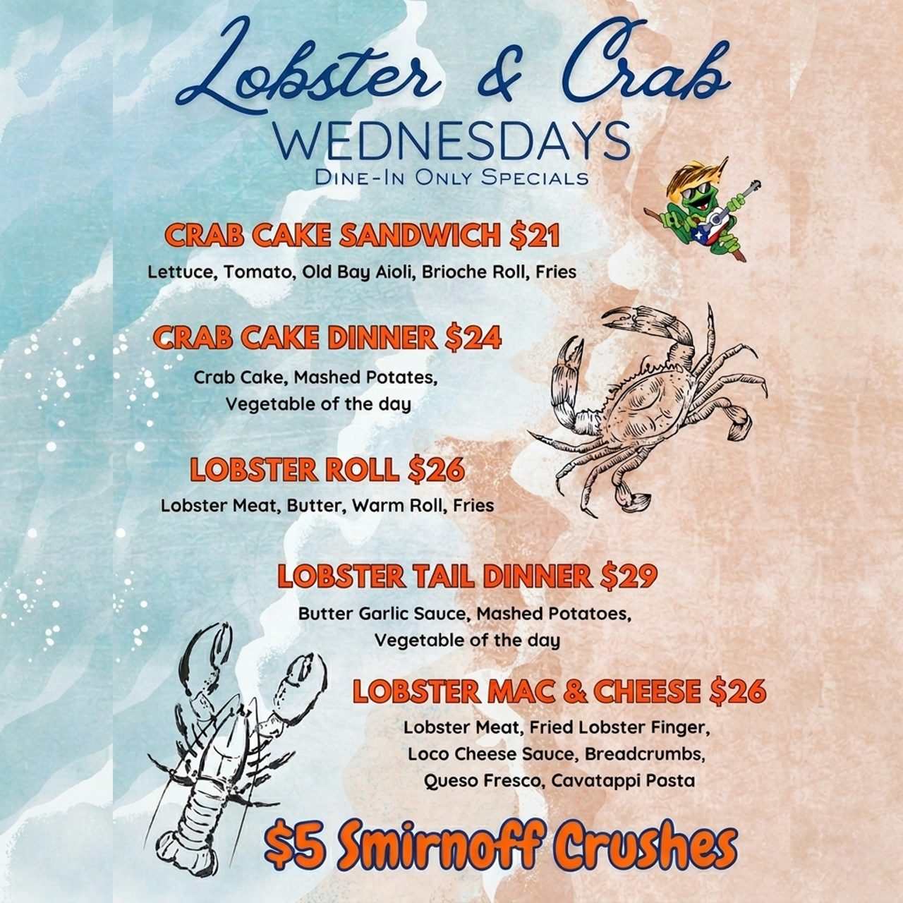 Wednesday is seafood day at Tony Locos!