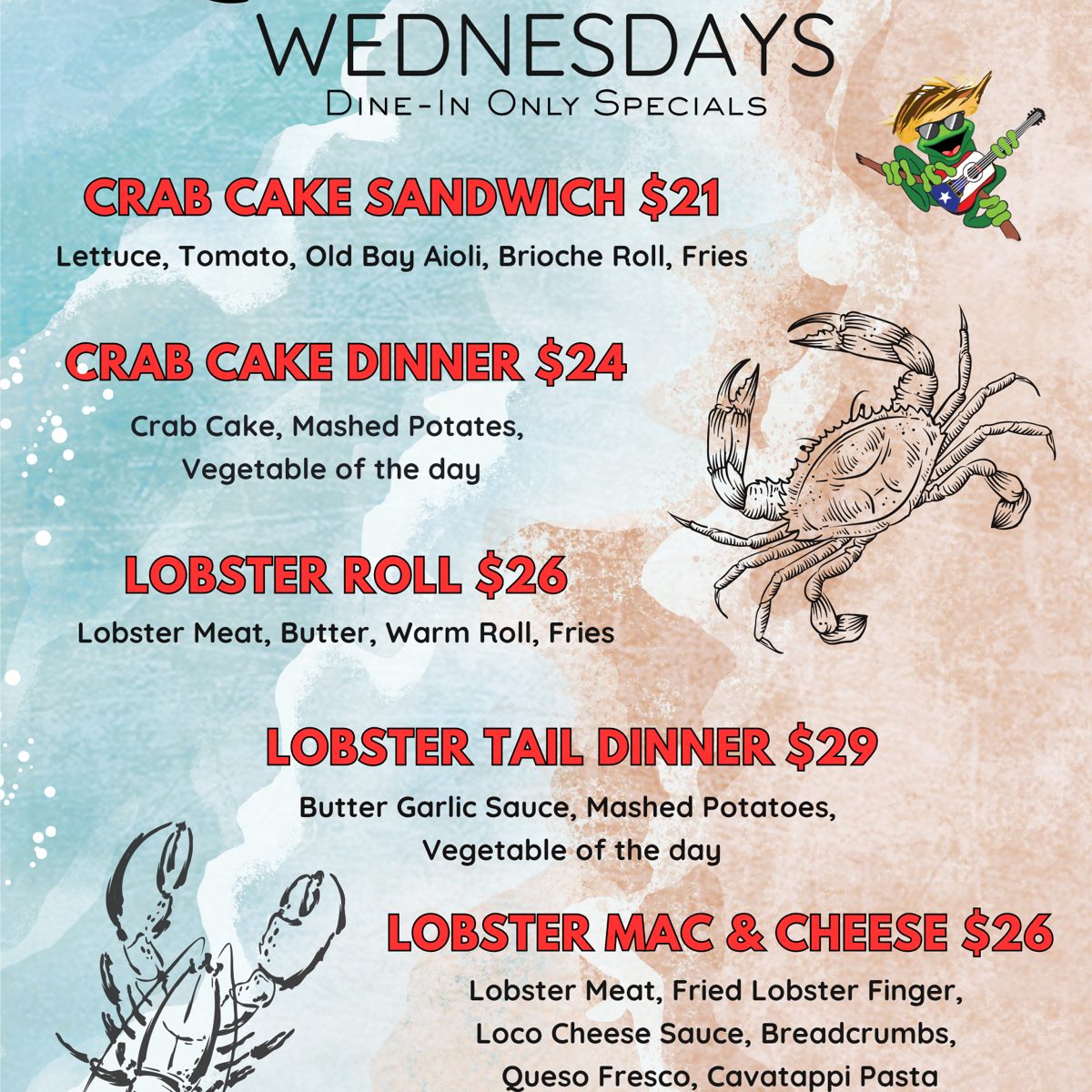 Wednesday is seafood day at Tony Locos!