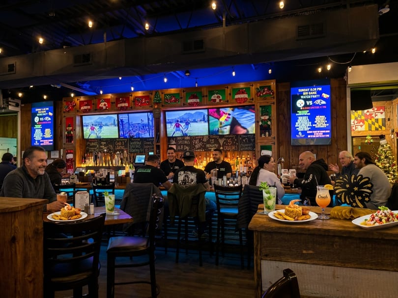 Guests enjoying drinks and entertainment at Tony Locos